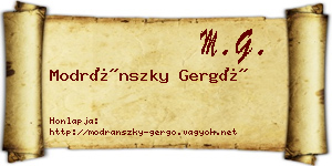 Modránszky Gergő névjegykártya