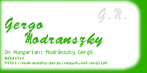 gergo modranszky business card
