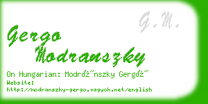 gergo modranszky business card